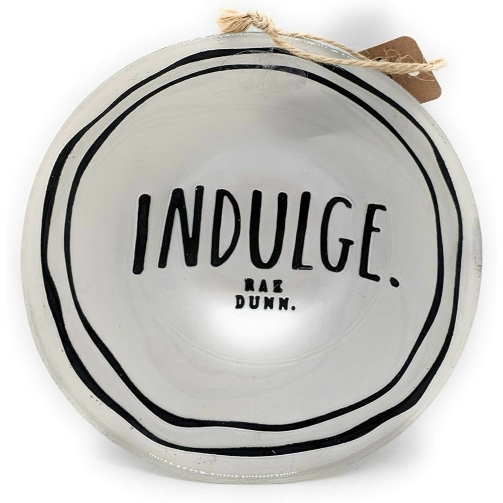 Rae Dunn Indulge Glass Bowl Black & White